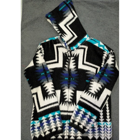 Yarina Alpaca Cotton Zip Hoodie Sweater Mens Large Southwestern Ecuador
